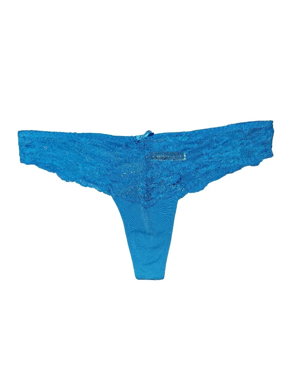 La Petite Coquette New York XL Blue Lace Low Rise Thong Panties NWOT